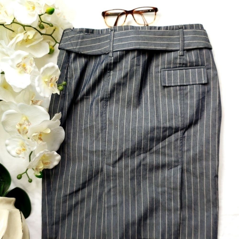 Cute stripe denim knee length skirt - Picture 4 of 5